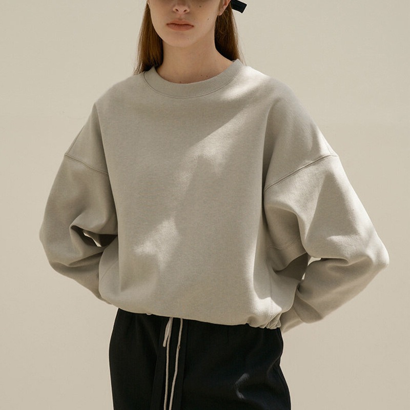 Winter Clothing Drawing - Jaket Crop Longgar Wanita Kaus Polos